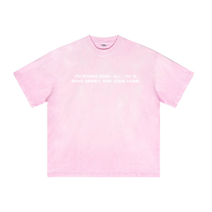 Compliments 'I'm Boring Baby' Pink Vintage Shirt