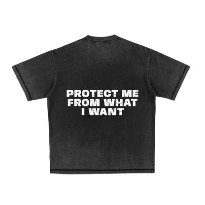 Compliments 'Protect Me' Black Vintage Tee