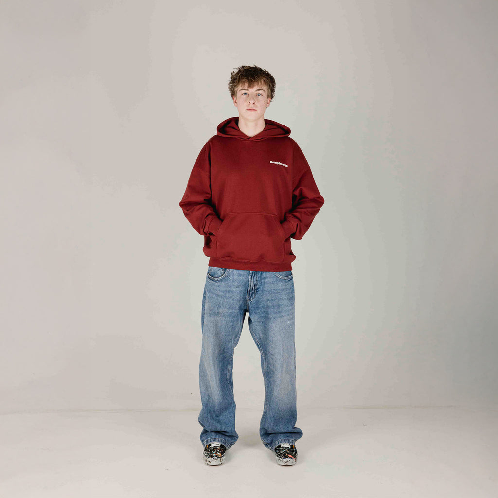Compliments Not Sorry for Anything Dark Red Hoodie