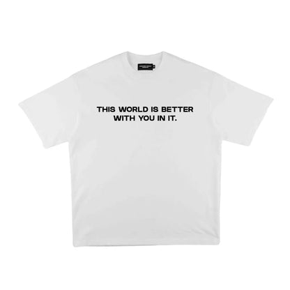 Compliments 'The World Better With You in It' White Vintage Shirt